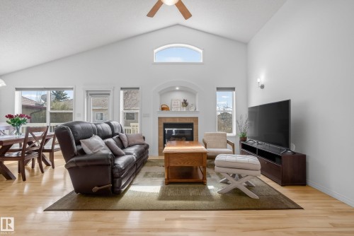 10807 6 Avenue Sw, Edmonton, AB - Indoor Photo Showing Living Room With Fireplace