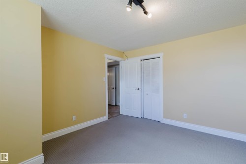 Neutral-toned carpeting paired with light yellow walls - 3752 114 Street, Edmonton, AB - Indoor Photo Showing Other Room