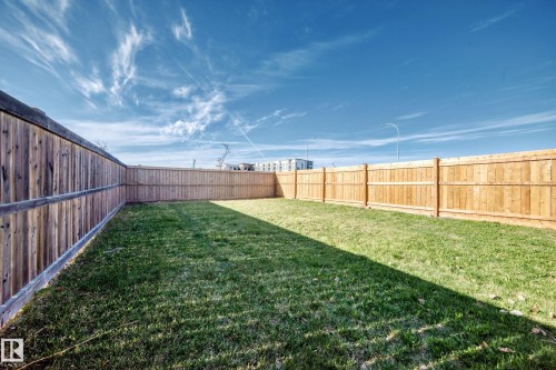 Private backyard with new wood fencing and a manicured lawn - 1669 Hammond Crescent Nw, Edmonton, AB - Outdoor