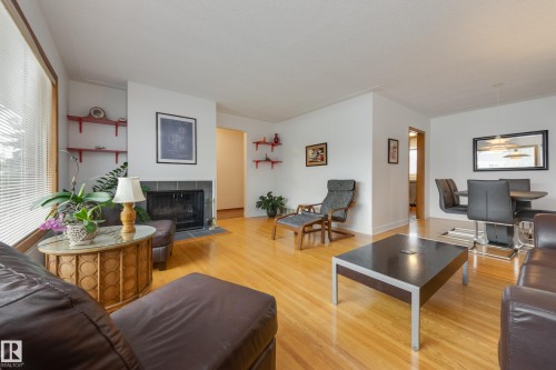 15702 89A Avenue, Edmonton, AB - Indoor Photo Showing Living Room With Fireplace