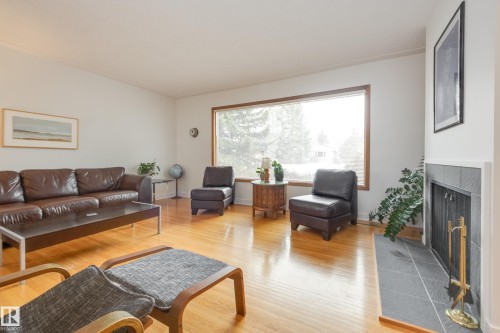 15702 89A Avenue, Edmonton, AB - Indoor Photo Showing Living Room With Fireplace