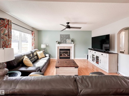 36 Eastgate Way, St. Albert, AB - Indoor Photo Showing Living Room With Fireplace