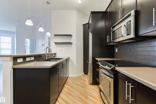 405 10531 117 Street, Edmonton, AB - Indoor Photo Showing Kitchen With Double Sink With Upgraded Kitchen