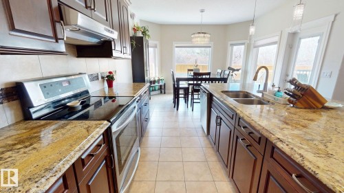 34 Vale Terrace, Fort Saskatchewan, AB - Indoor Photo Showing Kitchen With Double Sink