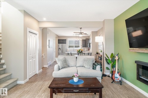 2819 Maple Way, Edmonton, AB - Indoor Photo Showing Living Room With Fireplace