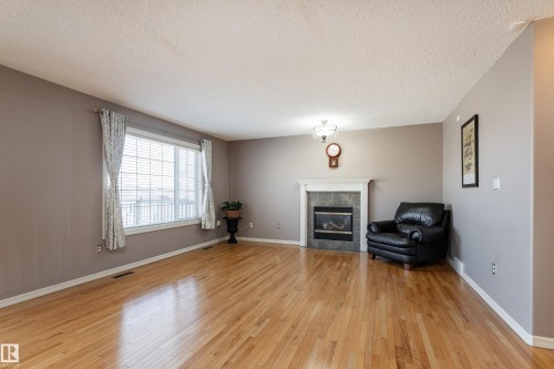1044 Barnes Way, Edmonton, AB - Indoor Photo Showing Living Room With Fireplace