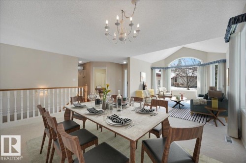 and living room - 19 1203 Carter Crest Road, Edmonton, AB - Indoor Photo Showing Dining Room