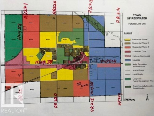 Future Land Use Map. Illustrating land designation classifications for the Town of Redwater - Hwy 38 Twpr 572 &574, Redwater, AB 