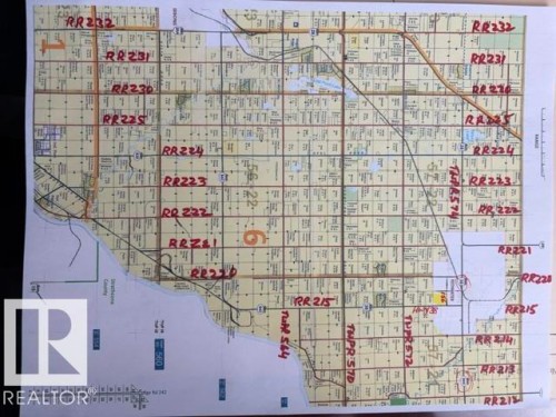Cadastral Map. Illustrating property divisions and identifying features within a geographic area - Hwy 38 Twpr 572 &574, Redwater, AB 