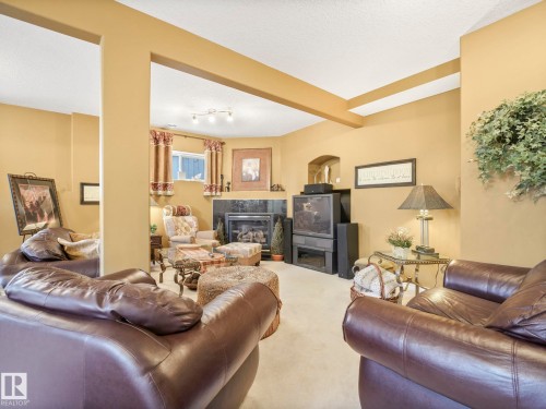 51 Kendall Crescent, St. Albert, AB - Indoor Photo Showing Living Room With Fireplace