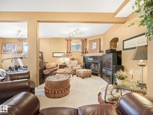 51 Kendall Crescent, St. Albert, AB - Indoor Photo Showing Living Room With Fireplace
