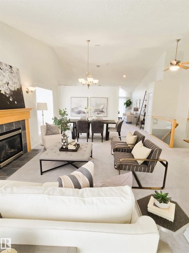 38 920 119 Street, Edmonton, AB - Indoor Photo Showing Living Room With Fireplace