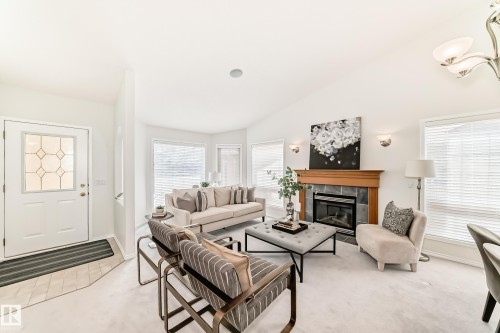 38 920 119 Street, Edmonton, AB - Indoor Photo Showing Living Room With Fireplace