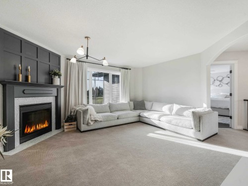 8908 208 Street, Edmonton, AB - Indoor Photo Showing Living Room With Fireplace