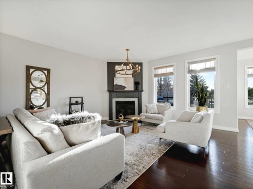 8908 208 Street, Edmonton, AB - Indoor Photo Showing Living Room With Fireplace