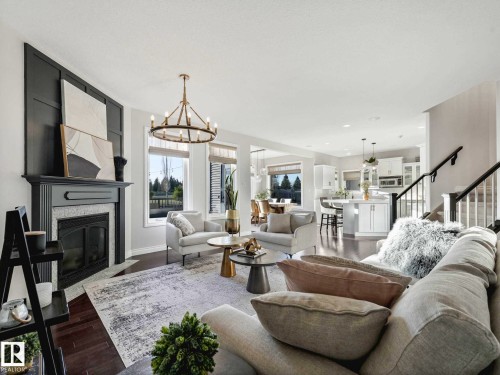 8908 208 Street, Edmonton, AB - Indoor Photo Showing Living Room With Fireplace