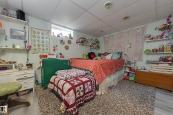 Carpeted flooring provides comfort in this room featuring a window for natural light - 
