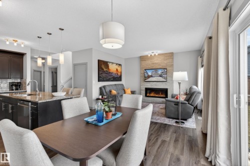 934 Berg Place, Leduc, AB - Indoor With Fireplace