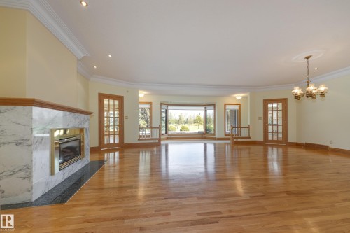 18 Westbrook Drive, Edmonton, AB - Indoor Photo Showing Living Room With Fireplace