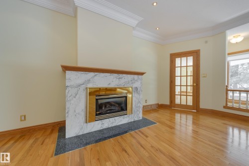 18 Westbrook Drive, Edmonton, AB - Indoor Photo Showing Living Room With Fireplace