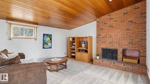 16024 78A Avenue, Edmonton, AB - Indoor Photo Showing Living Room With Fireplace