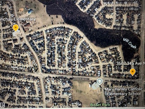 Property Location Map. Displaying the property's address and surrounding geographical features - Edmonton, AB -  With View