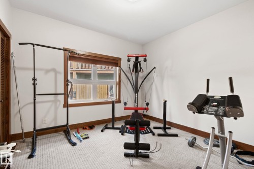 Room featuring white walls and neutral carpet flooring - 2201 Graybriar Green, Stony Plain, AB - Indoor Photo Showing Gym Room