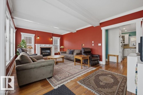 11120 53 Street, Edmonton, AB - Indoor Photo Showing Living Room With Fireplace