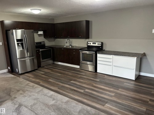 4908 17 Avenue, Edmonton, AB - Indoor Photo Showing Kitchen With Double Sink