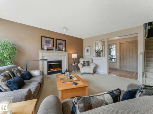1361 Breckenridge Drive, Edmonton, AB - Indoor Photo Showing Living Room With Fireplace