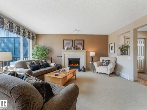 1361 Breckenridge Drive, Edmonton, AB - Indoor Photo Showing Living Room With Fireplace