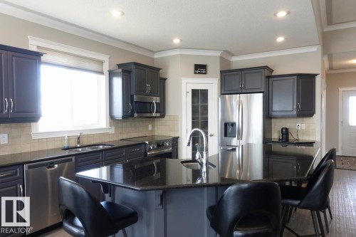 243 Greenfield Way, Fort Saskatchewan, AB - Indoor Photo Showing Kitchen With Double Sink With Upgraded Kitchen