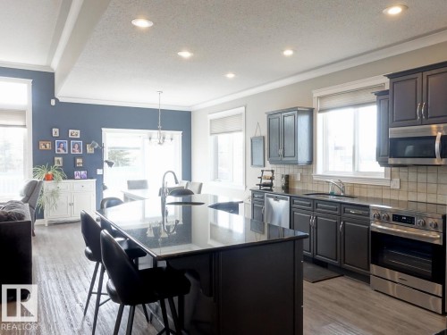 243 Greenfield Way, Fort Saskatchewan, AB - Indoor Photo Showing Kitchen With Upgraded Kitchen