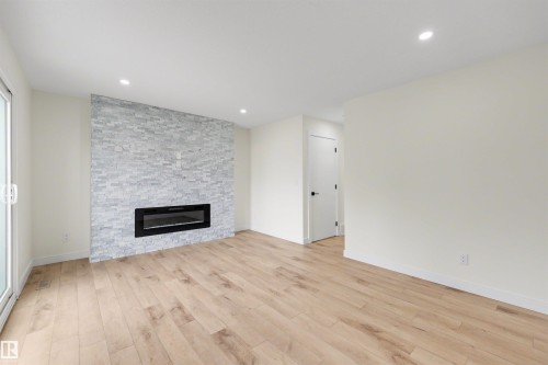 14329 23 Street, Edmonton, AB - Indoor Photo Showing Living Room With Fireplace