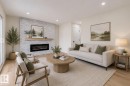 14329 23 Street, Edmonton, AB  - Indoor Photo Showing Living Room With Fireplace 