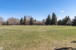 Expansive grassy area with a distant treeline, offering ample open space under a clear sky - 