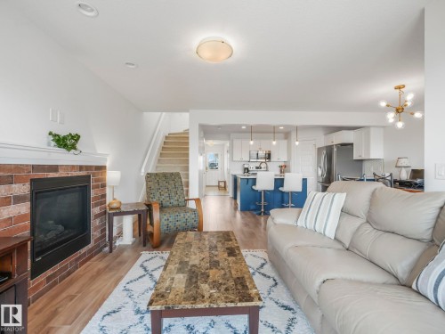 3843 Robins Crescent, Edmonton, AB - Indoor Photo Showing Living Room With Fireplace