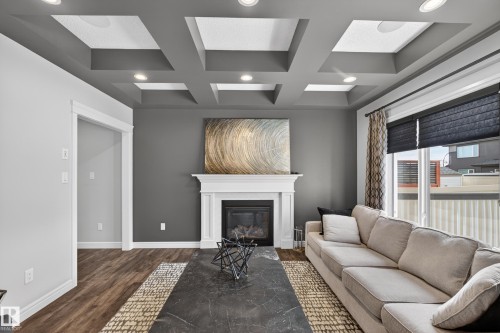 242 Cranberry Bend, Fort Saskatchewan, AB - Indoor Photo Showing Living Room With Fireplace