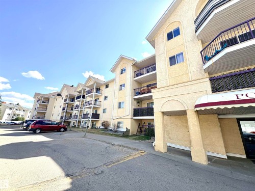 Front of building from parking stall - 163 10520 120 Street, Edmonton, AB - Outdoor