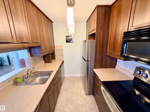 163 10520 120 Street, Edmonton, AB - Indoor Photo Showing Kitchen With Double Sink