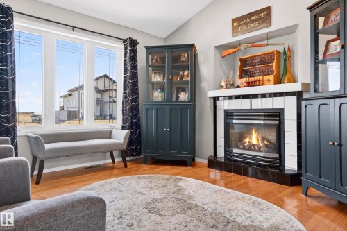4217 55 Avenue, Lamont, AB - Indoor Photo Showing Living Room With Fireplace