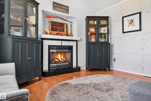 4217 55 Avenue, Lamont, AB - Indoor Photo Showing Living Room With Fireplace