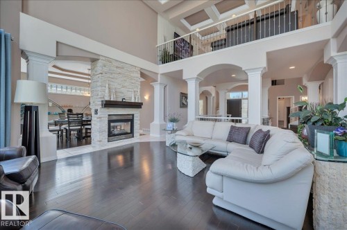 314 Weaver Point(E), Edmonton, AB - Indoor Photo Showing Living Room With Fireplace