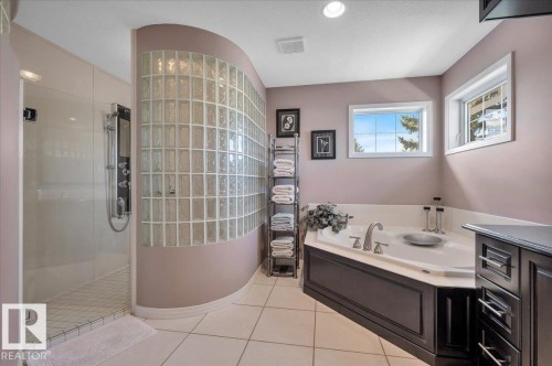 LARGE WALK IN SHOWER WITH BODY SPRAYS, RAIN SHOWER AND JETTED TUB - 314 Weaver Point(E), Edmonton, AB - Indoor Photo Showing Bathroom
