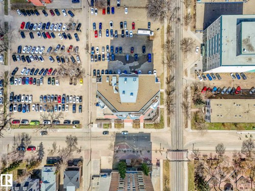 Aerial Site Plan. Depicting the property's layout and surrounding infrastructure - 305 10504 99 Avenue, Edmonton, AB - 