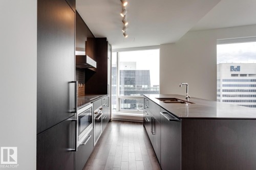 #3307 10360 102 St Nw, Edmonton, AB - Indoor Photo Showing Kitchen With Double Sink
