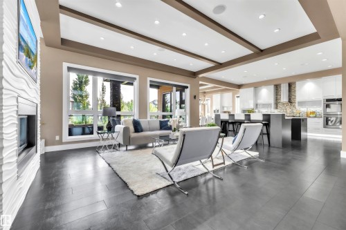 4727 Woolsey Common, Edmonton, AB - Indoor With Fireplace