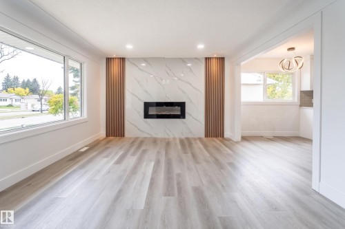 11844 St Albert Trail, Edmonton, AB - Indoor Photo Showing Living Room With Fireplace