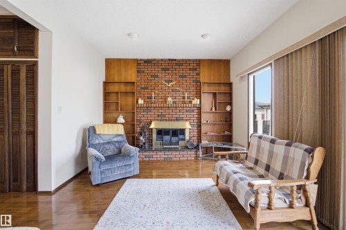 13222 116 Street, Edmonton, AB - Indoor Photo Showing Living Room With Fireplace