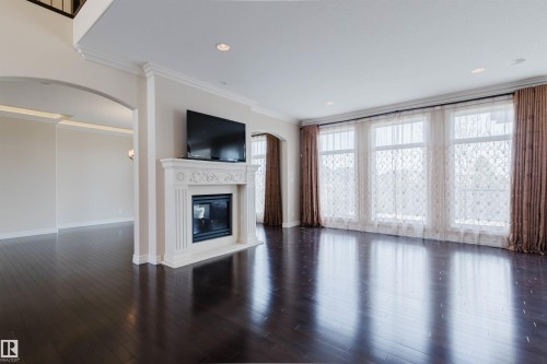 4118 Westcliff Heath, Edmonton, AB - Indoor Photo Showing Living Room With Fireplace